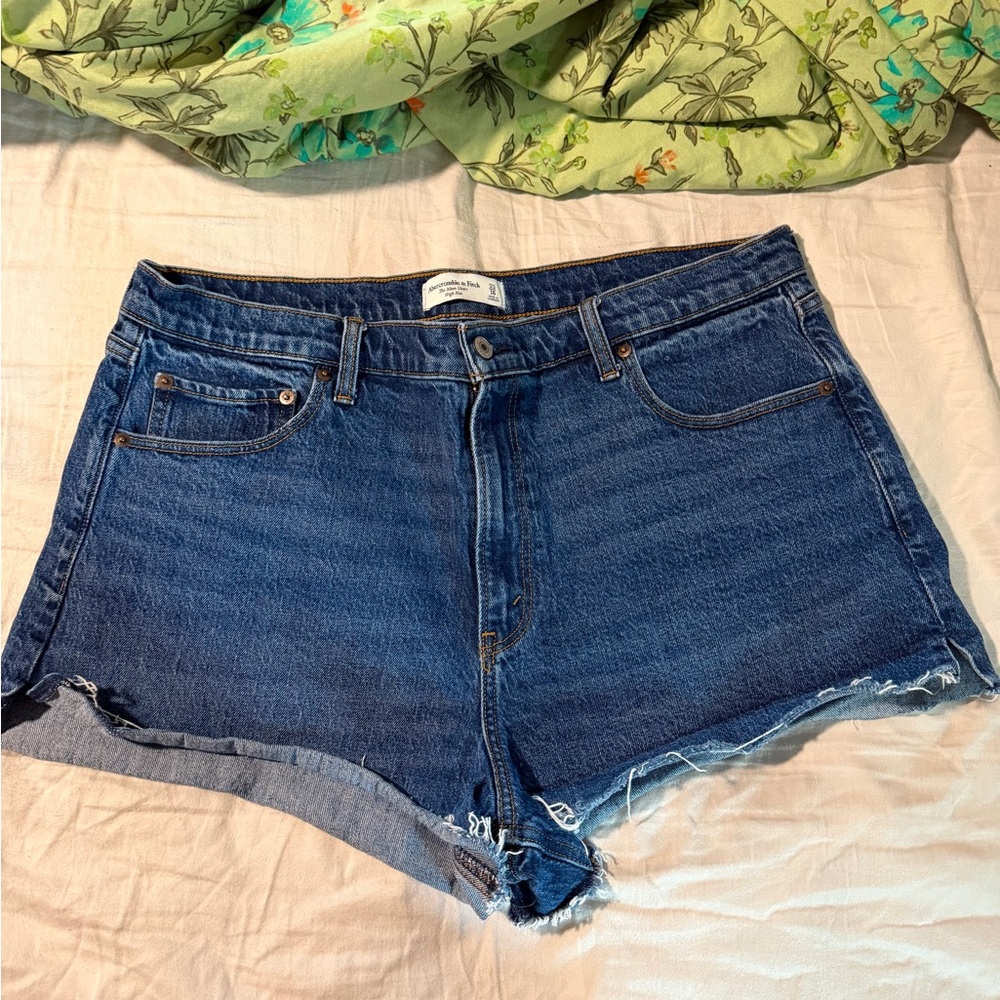 Abercrombie & Fitch Dark Blue Jean Shorts